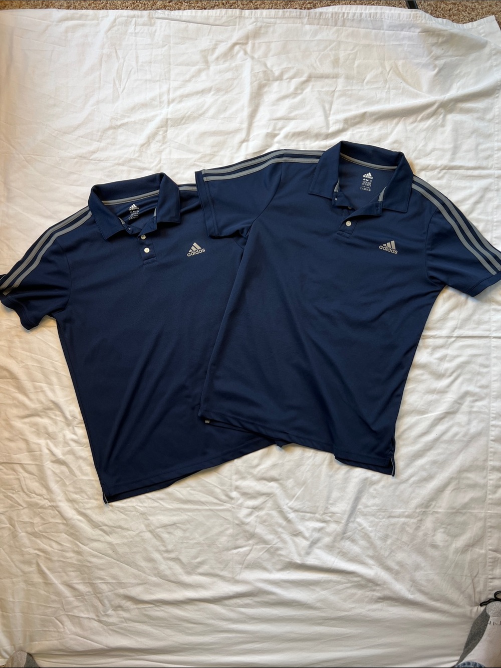 adidas Youth Navy Polo with Grey Stripes #Twins–FamilyPictures–Photos